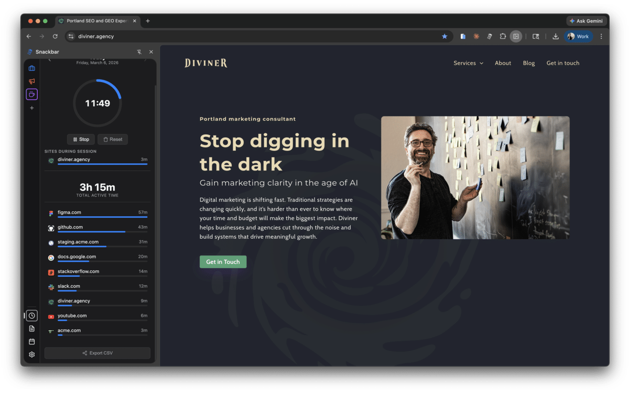 Snackbar activity tracker view